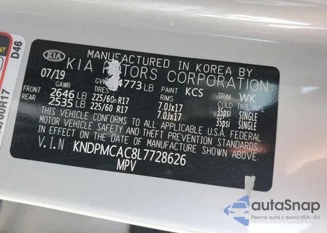 2020 Kia Sportage Lx from USA, damaged, VIN KNDPMCAC8L7728626